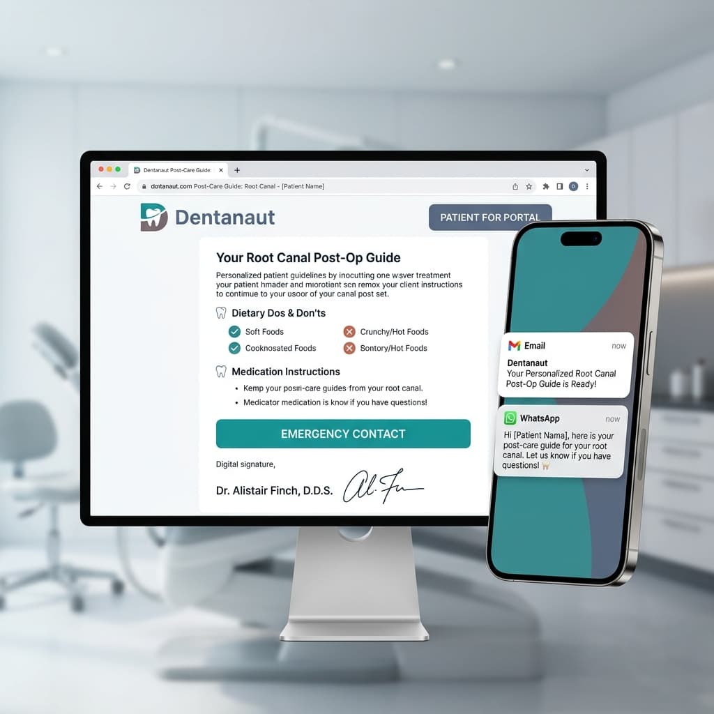 Dentanaut Smart Post-Care Patient Communication Guidelines View